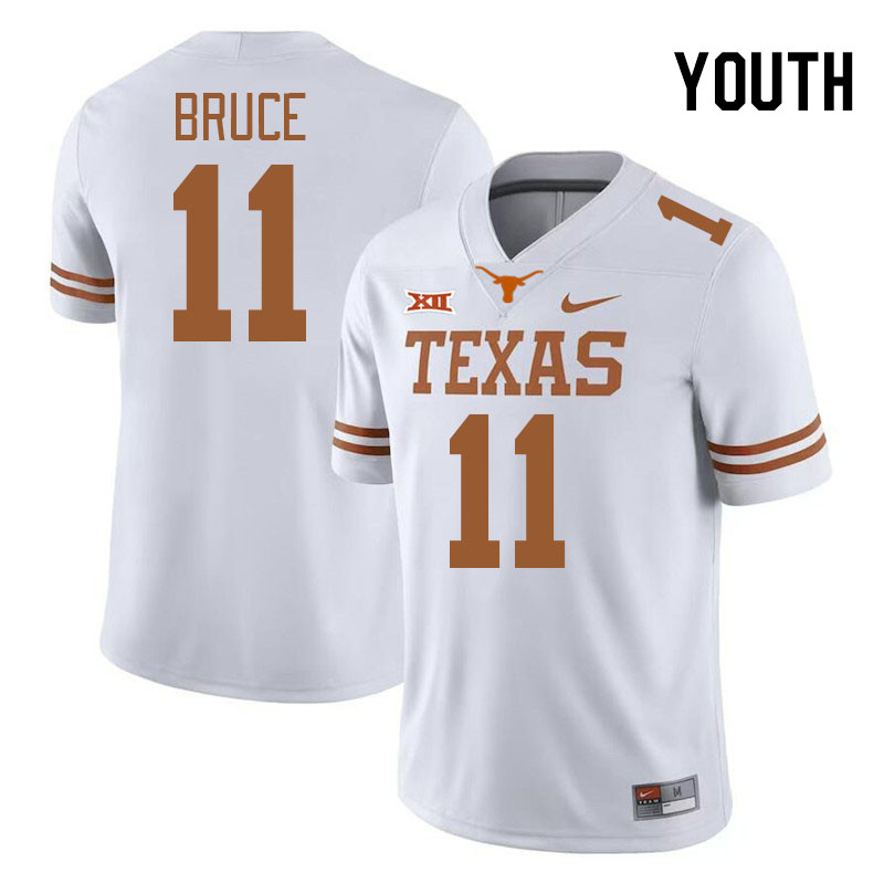 Youth #11 McCoy Bruce Texas Longhorns College Football Jerseys Stitched-White